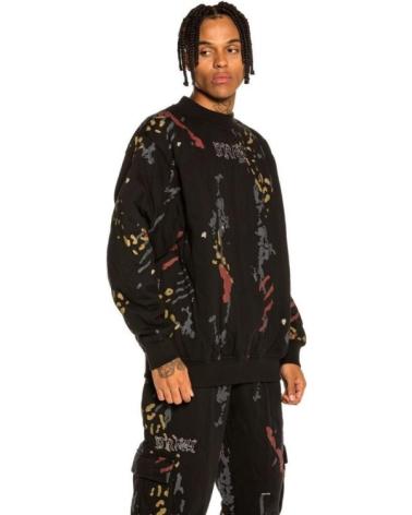 FELPA GIROCOLLO GRIMEY JAZZ THING PADDED ALL OVER PRINT NERA NEGRO