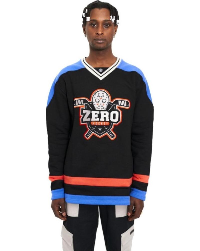 AREA ZERO HOCKEY SWEATSHIRT SCHWARZ MIT STICKLOGO ROYAL ROYAL
