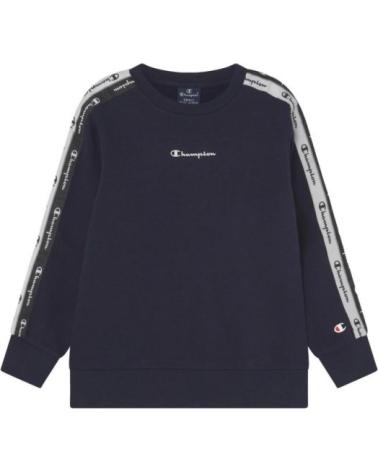 MOLETOM GOLA REDONDA CHAMPION JUNIOR DOUBLE TAPE CREWNECK MARINHO MARINO