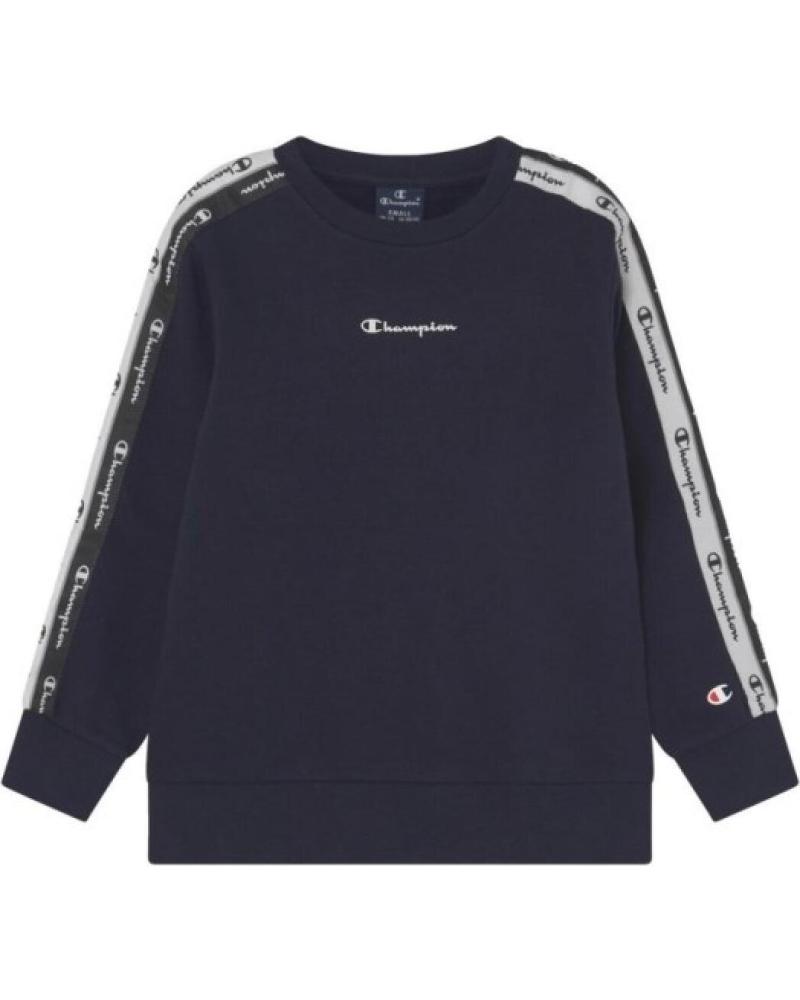MOLETOM GOLA REDONDA CHAMPION JUNIOR DOUBLE TAPE CREWNECK MARINHO MARINO