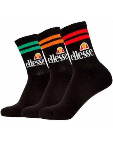 3ER-PACK ELLESSE S PULLO SOCKEN SCHWARZ MIT FARBIGEN STREIFEN NEGRO