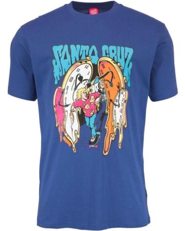 SANTA CRUZ T-SHIRT GRABKE MELTING CLOCKS BLEU MARINE MARINO