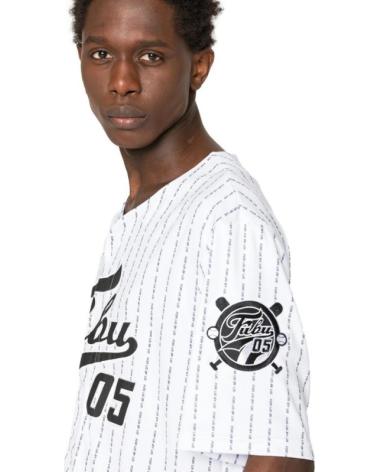 FUBU MAILLOT DE BASEBALL VARSITY PINSTRIPE BLANC BLANCO