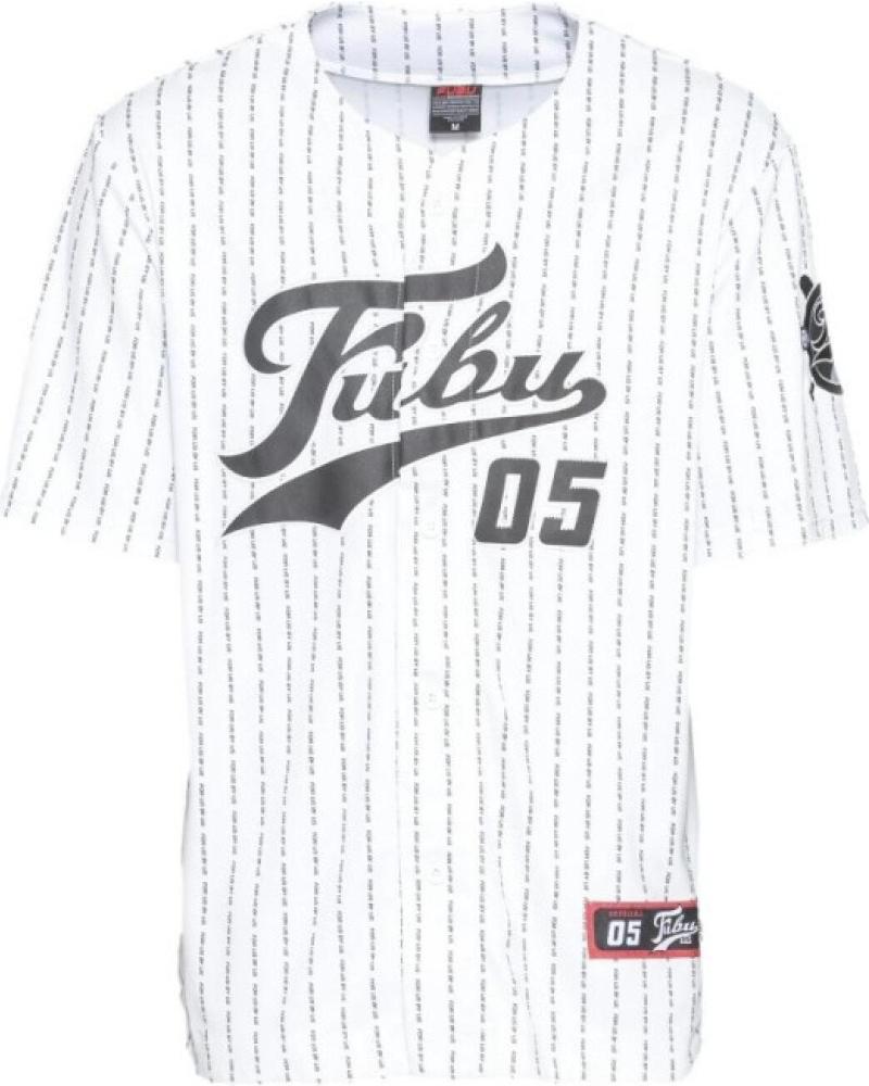 FUBU MAILLOT DE BASEBALL VARSITY PINSTRIPE BLANC BLANCO