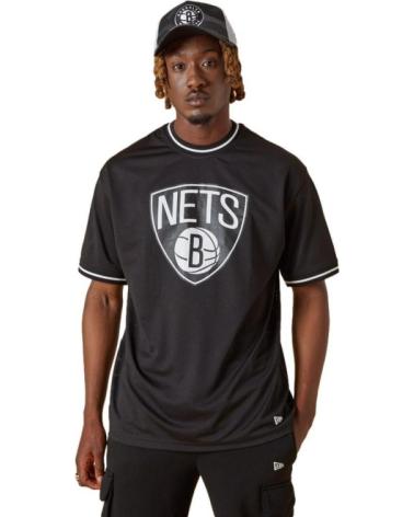 T-SHIRT NEW ERA BROOKLYN NETS NBA MESH TEAM LOGO OVERSIZE NERA BRONET NEGRO