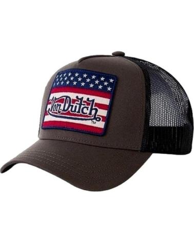 CAPPELLINO TRUCKER VON DUTCH FLA KAK BEIGE CON PATCH BANDIERA AMERICANA BEIGE