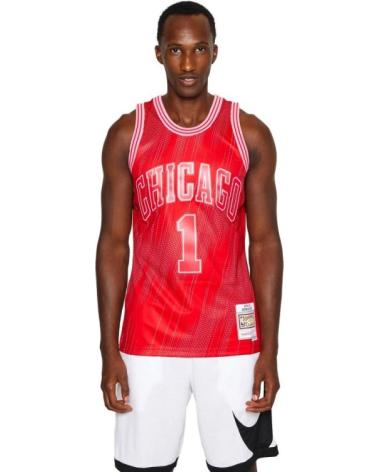CANOTTA DA BASKET MITCHELL & NESS CHICAGO BULLS ROSSA CON NUMERO 1 ROJO
