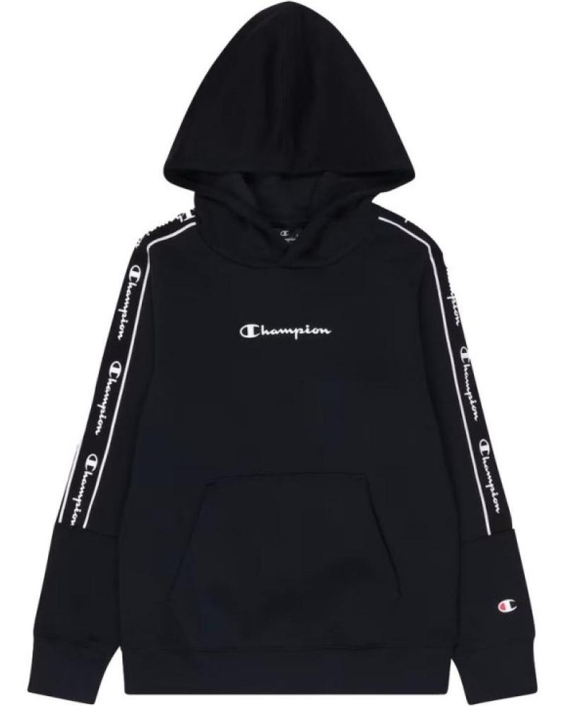 FELPA CON CAPPUCCIO CHAMPION JUNIOR LEGACY SCRIPT NERA NEGRO