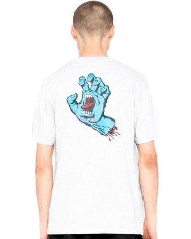 T-SHIRT SANTA CRUZ SCREAMING HAND CHEST BLANC BLANCO