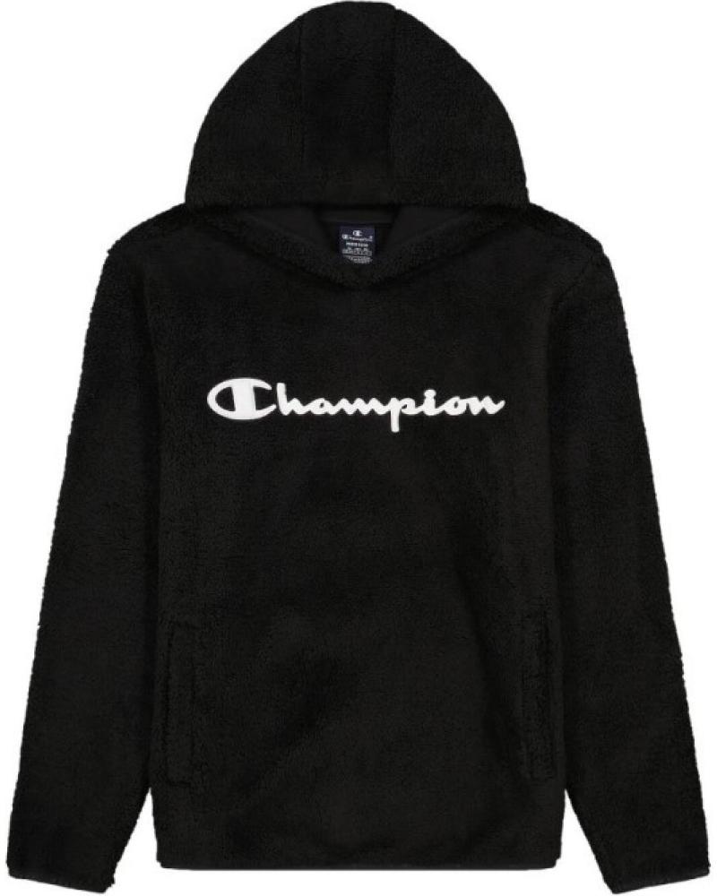 SUDADERA CON CAPUCHA CHAMPION BIG LOGO FLEECE NEGRA NEGRO