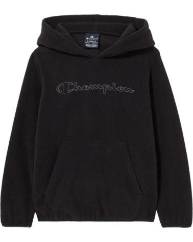 FELPA CON CAPPUCCIO CHAMPION POLAR BIG LOGO FLEECE NERA NEGRO