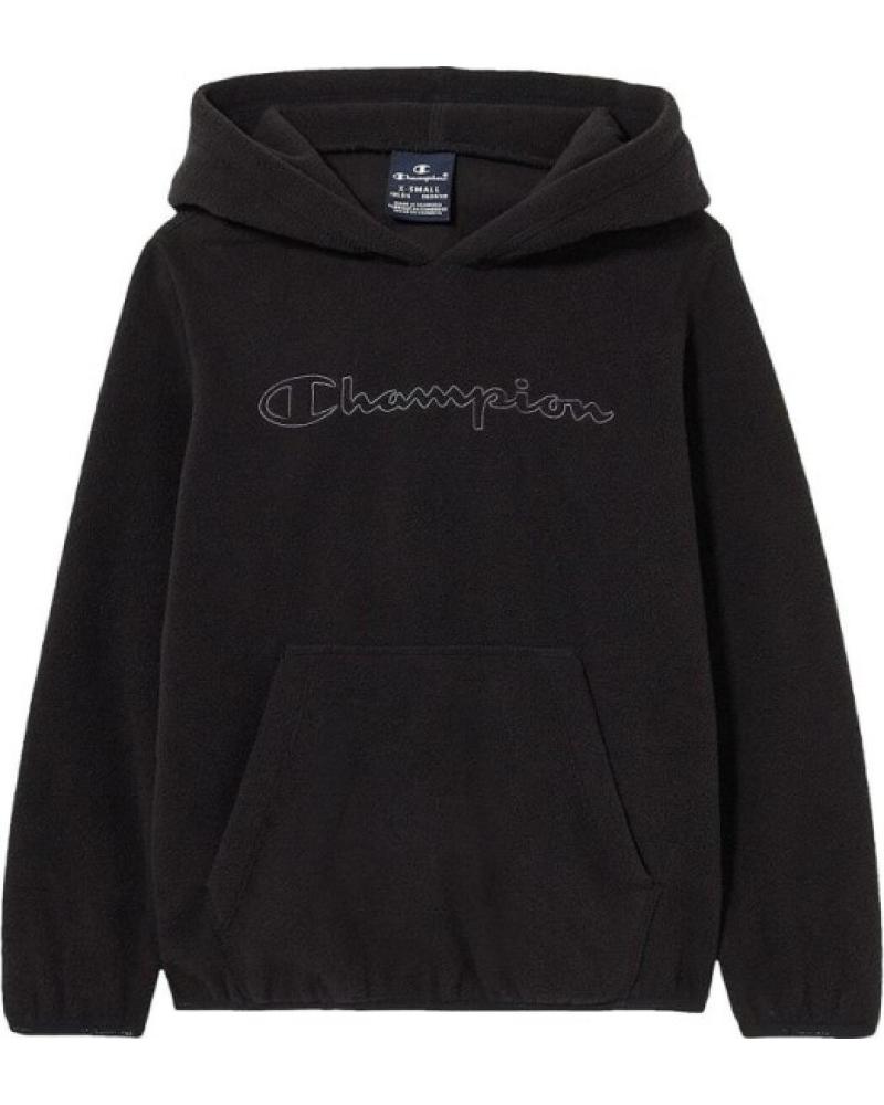 FELPA CON CAPPUCCIO CHAMPION POLAR BIG LOGO FLEECE NERA NEGRO