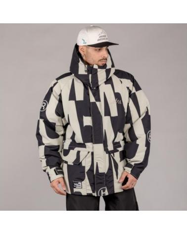 GRIMEY PARKA SNOW FOX ESTAMPA ALL OVER PRETA NEGRO