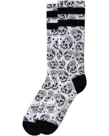 AMERICAN SOCKS SOCKEN SKATER SKULL MID HIGH WEISS BLANCO