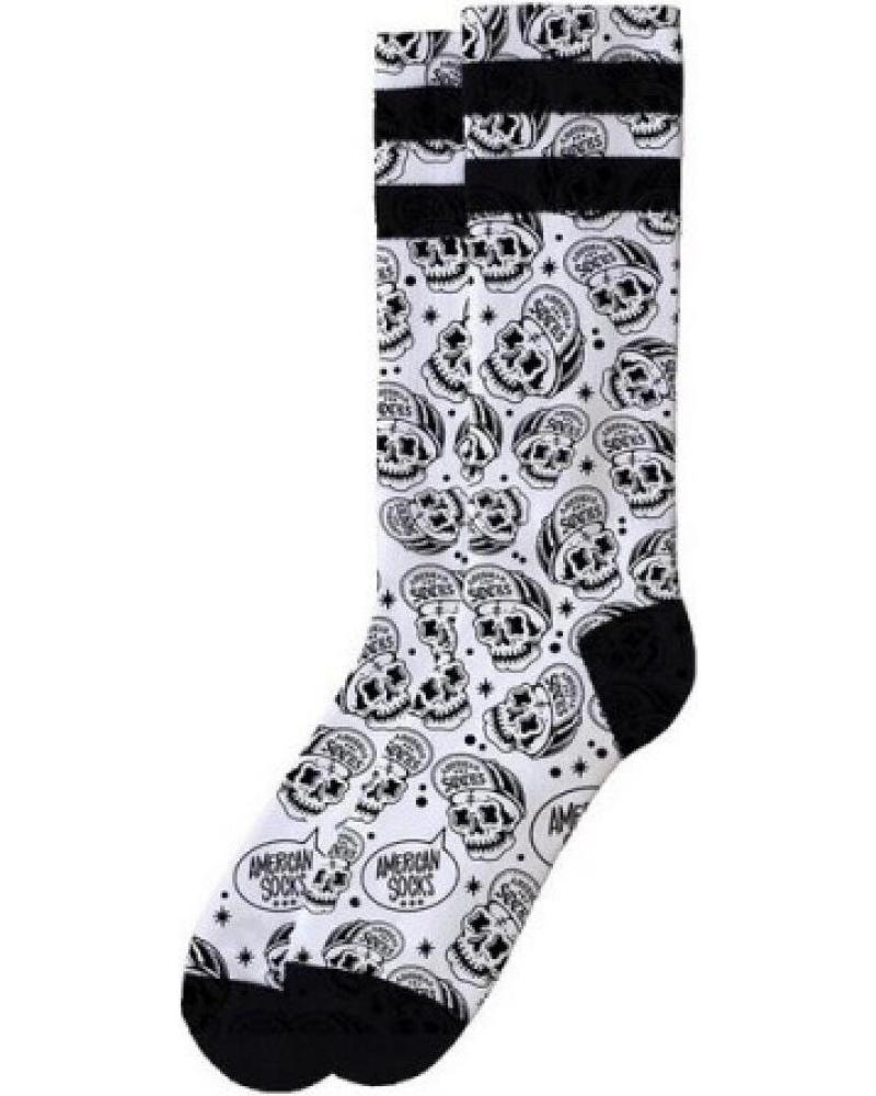 AMERICAN SOCKS SOCKEN SKATER SKULL MID HIGH WEISS BLANCO