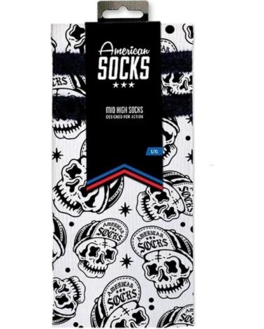 AMERICAN SOCKS SOCKEN SKATER SKULL MID HIGH WEISS BLANCO