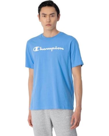 T-SHIRT CHAMPION BIG LEGACY LOGO BLEU CIEL CELESTE