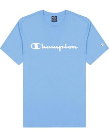 T-SHIRT CHAMPION BIG LEGACY LOGO BLEU CIEL CELESTE