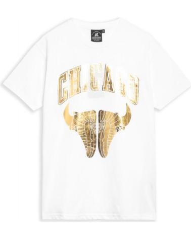 T-SHIRT AREA ZERO GOLDEN SNEAKERS TEE BLANC AVEC IMPRIMÉ OR BLANCO