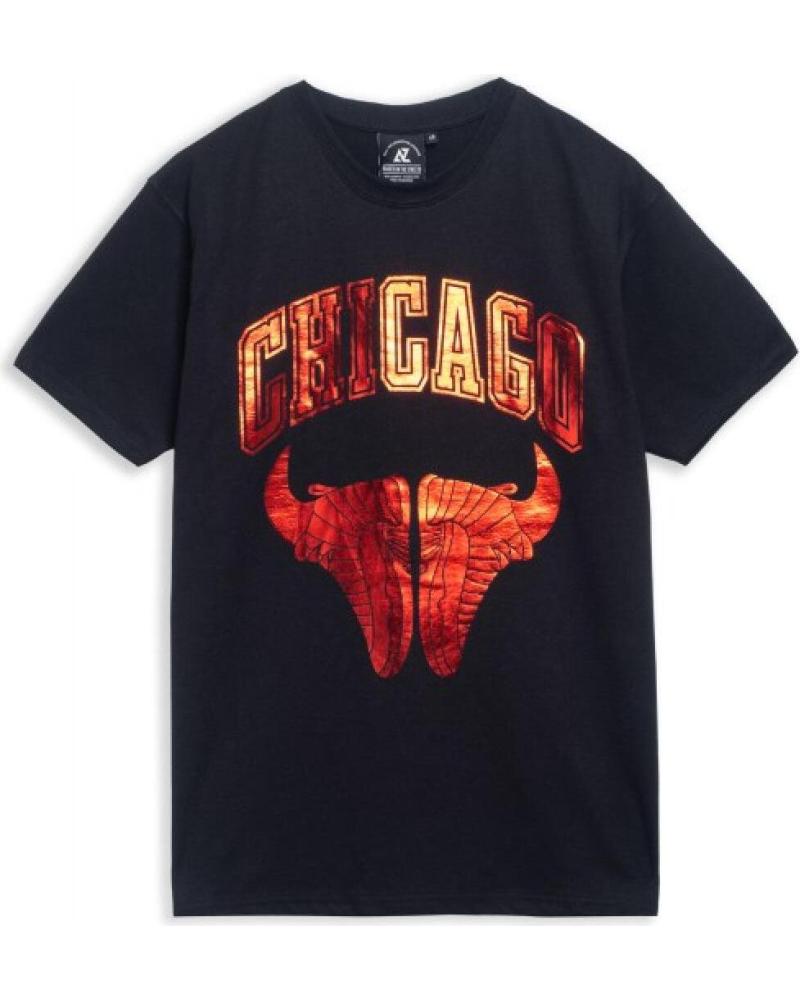 T-SHIRT AREA ZERO GOLDEN SNEAKERS TEE NOIR AVEC IMPRIMÉ CHICAGO ROUGE NEGRO2