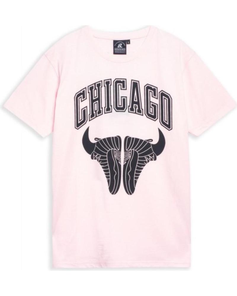 T-SHIRT AREA ZERO CHICAGO SNEAKERS BIG FACE ROSE-NOIR ROSA-NEGRO