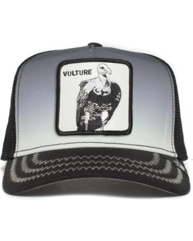 GOORIN BROS 'BACK OFF BUZZARD' TRUCKER CAP WITH REFLECTIVE EAGLE GREY AND BLACK GRIS