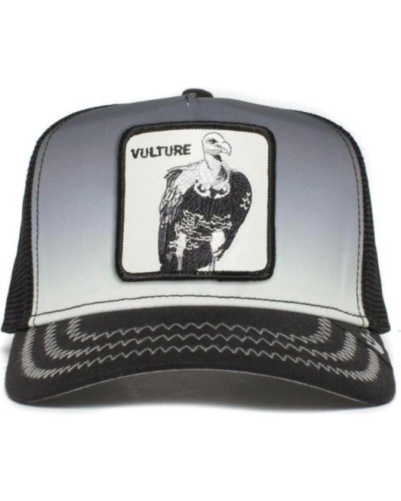 CAPPELLINO TRUCKER GOORIN BROS 'BACK OFF BUZZARD' CON AQUILA RIFLETTENTE GRIGIO E NERO GRIS