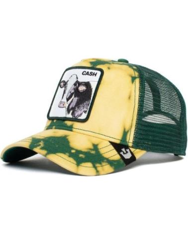 GOORIN BROS THE GOAT 1895 TIE-DYE ACID COW GREEN MULTICOLOR TRUCKER CAP MULTICOLOR