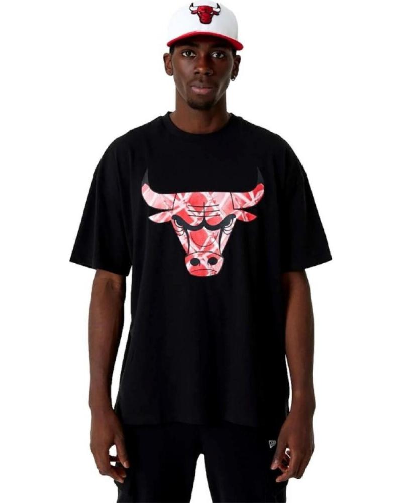 NEW ERA CHICAGO BULLS NBA INFILL LOGO OS TEE BLACK NEGRO