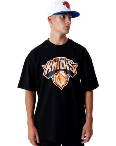 NEW ERA NBA NEW YORK KNICKS INFILL LOGO OVERSIZE T-SHIRT BLACK NEGRO