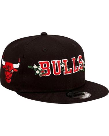 NEW ERA CHICAGO BULLS FLOWER WORDMARK 9FIFTY BLACK CAP NEGRO