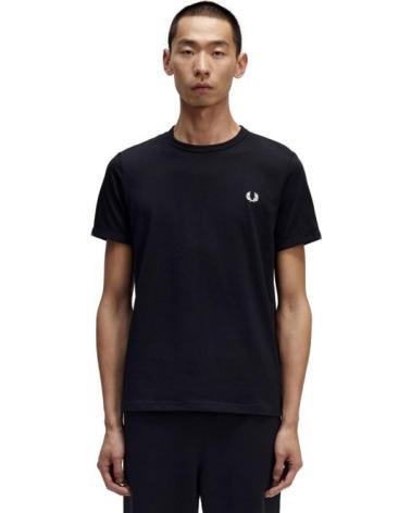 T-SHIRT CLASSIQUE FRED PERRY RINGER TEE NOIR NEGRO