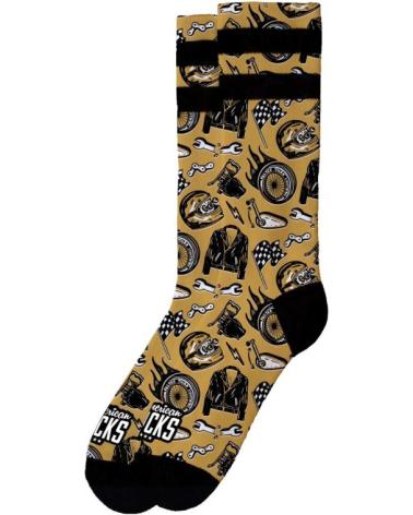 AMERICAN SOCKS CAFE RACER MID HIGH SOCKEN BRAUN/GELB AMARILLO