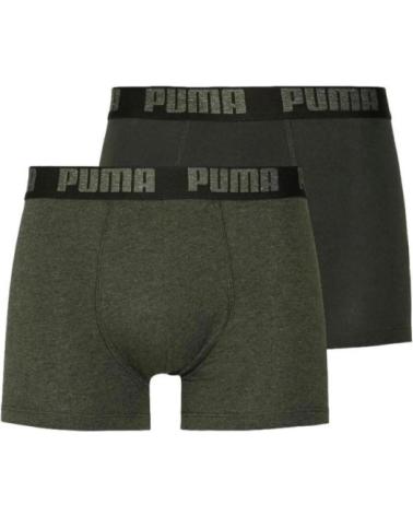 PUMA BIPACK MELANGE COTTON TRUNK BOXERS DUNKELGRÜN VERDE