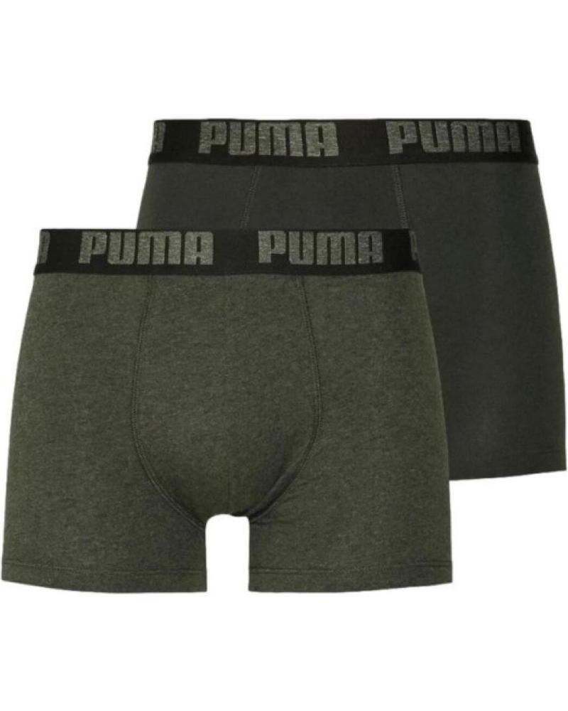 PUMA BIPACK MELANGE COTTON TRUNK BOXERS DUNKELGRÜN VERDE