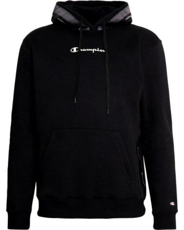 FELPA CON CAPPUCCIO CHAMPION JACQUARD TAPE FLEECE NERA NEGRO