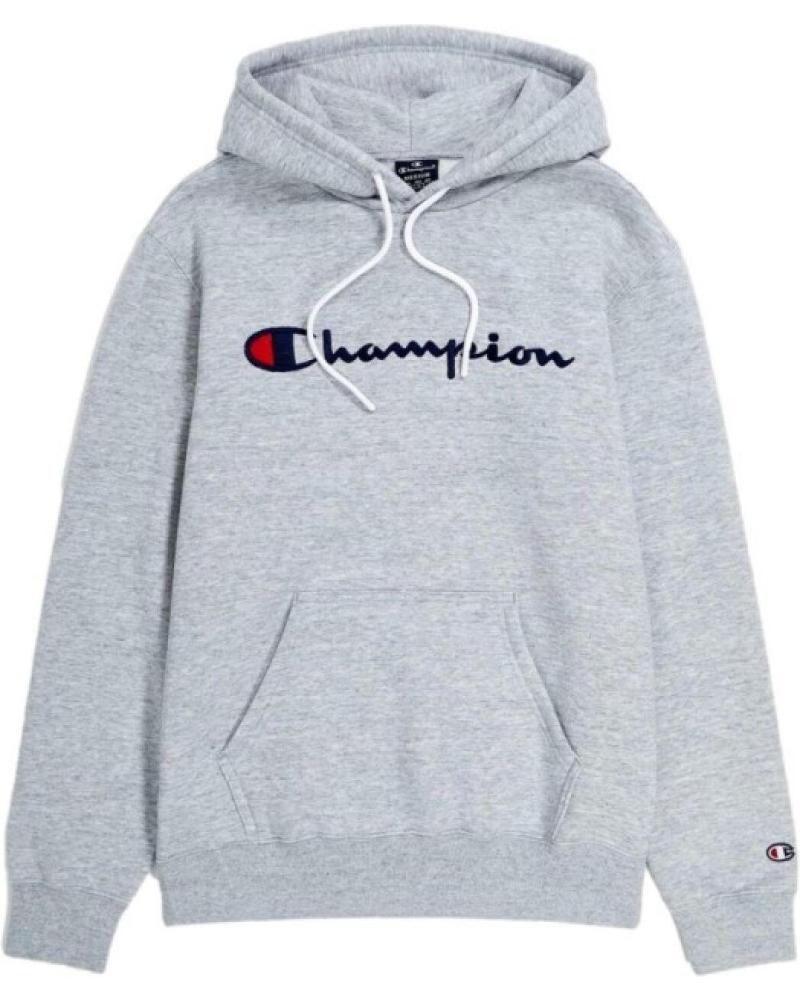 SUDADERA GRIS CHAMPION EMBROIDERED SCRIPT LOGO HOODIE GRIS