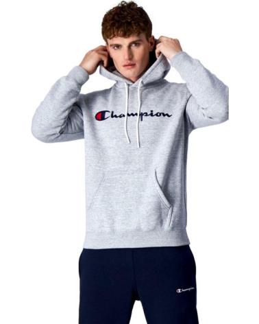 SUDADERA GRIS CHAMPION EMBROIDERED SCRIPT LOGO HOODIE GRIS