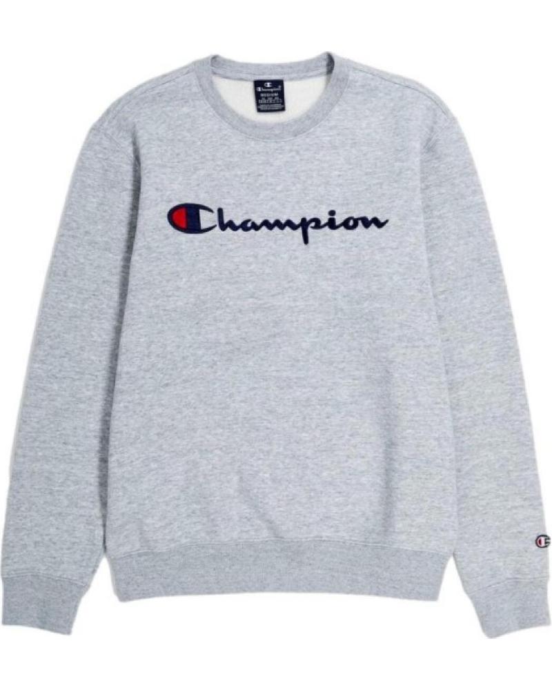 SUDADERA CHAMPION EMBROIDERED SCRIPT LOGO CREWNECK GRIS GRIS