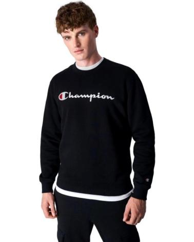SUDADERA CHAMPION EMBROIDERED SCRIPT LOGO CREWNECK NEGRA NEGRO