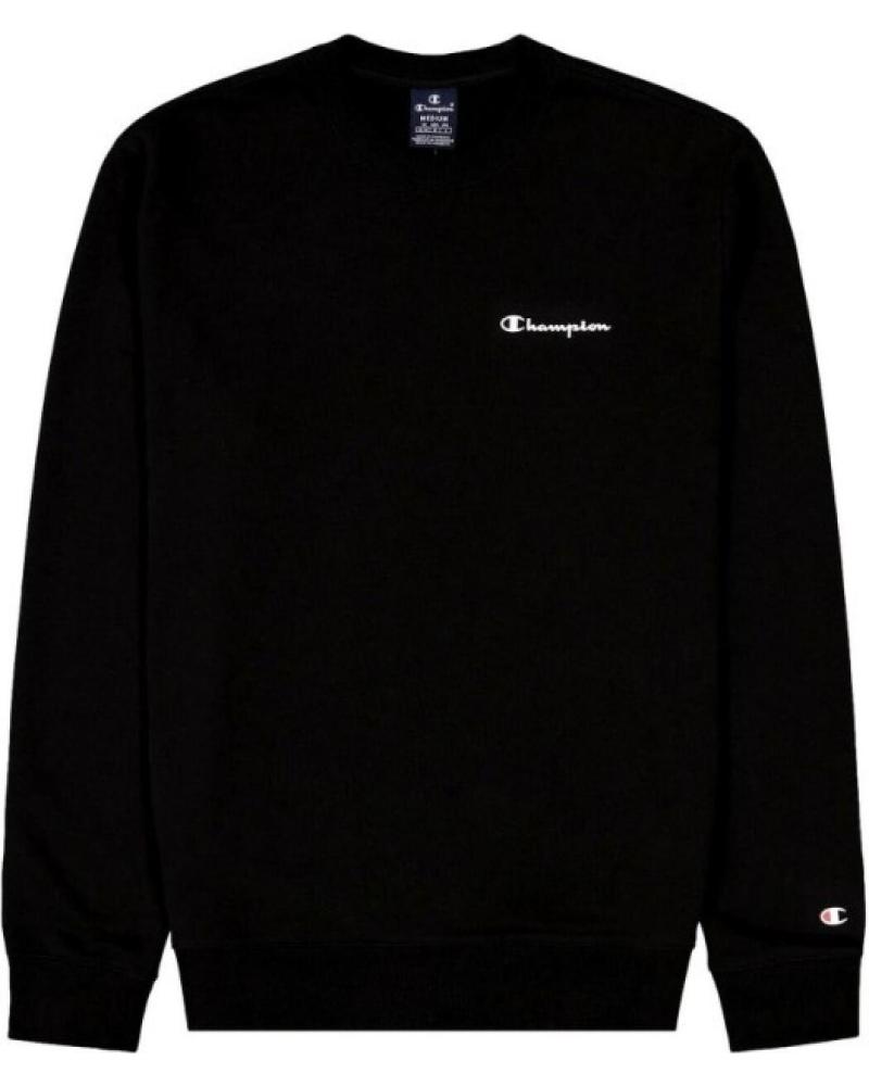 FELPA CHAMPION SMALL TEXTED LOGO GIROCOLLO NERA NEGRO
