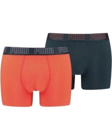 PUMA BOXERS BASIC TRUNK BIPACK ORANGE HOT HEAT ET DARK NIGHT NARANJA