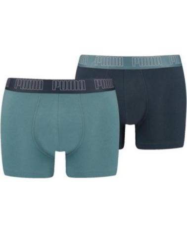 PUMA BOXERS BIPACK BASIC TRUNK BLEU BOLD BLUE ET NOIR TURQUOISE TURQUESA