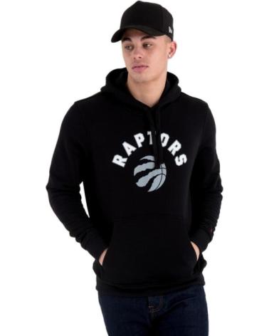 SUDADERA CON CAPUCHA NEW ERA TORONTO RAPTORS TEAM LOGO PO HOODY NEGRA NEGRO