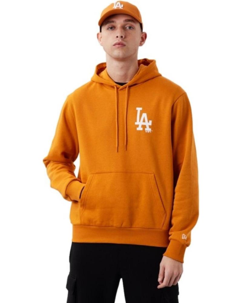 MOLETOM COM CAPUZ NEW ERA LA DODGERS LEAGUE ESSENTIAL BP HOODY LARANJA NARANJA
