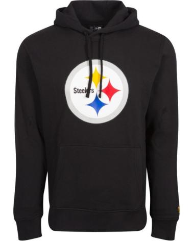 MOLETOM COM CAPUZ NEW ERA PITTSBURGH STEELERS TEAM LOGO PO HOODY PRETO NEGRO