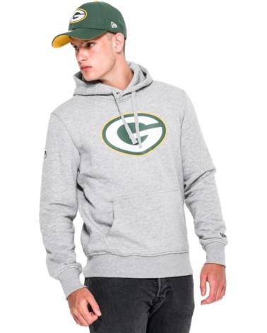 MOLETOM COM CAPUZ NEW ERA GREEN BAY PACKERS TEAM LOGO PO HOODY CINZA GRIS