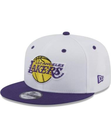 GORRA NEW ERA 9FIFTY LOS ANGELES LAKERS BLANCA CON LOGO Y PARCHE LATERAL BLANCO