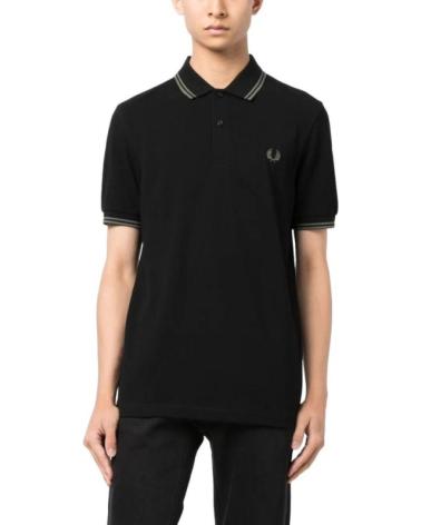 POLO FRED PERRY GRAPHIQUE 3D LAUREL NOIR NEGRO