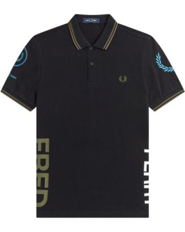 T-SHIRT GRAPHIQUE NOIR FRED PERRY GRAPHIC BRANDED TEE NEGRO